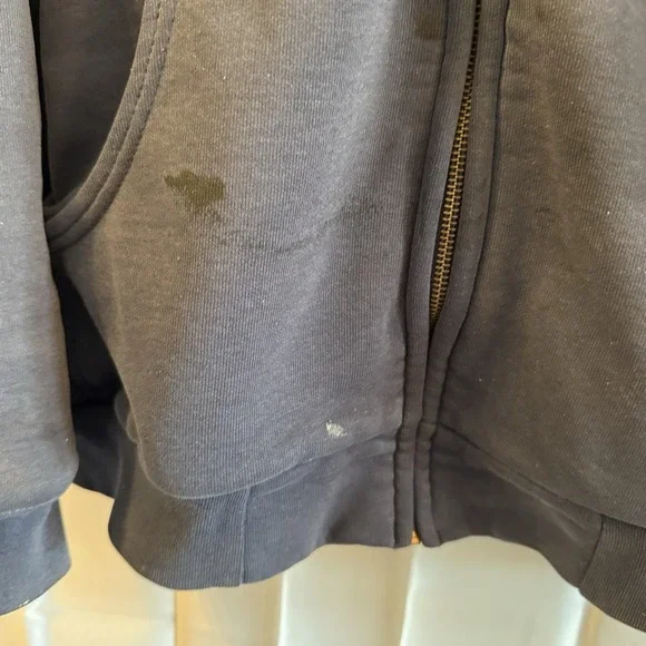 Vintage Carhartt K185‎ DKB Full Zip Distressed Faded Hoodie Sweatshirt Mens XL